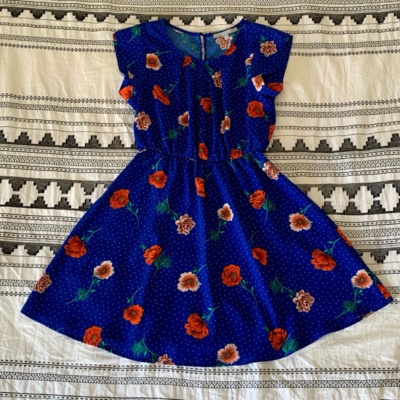 CLOSING SALE! 
Sweet Rain | Blue Floral Mini Dress S - Picture 5 of 5